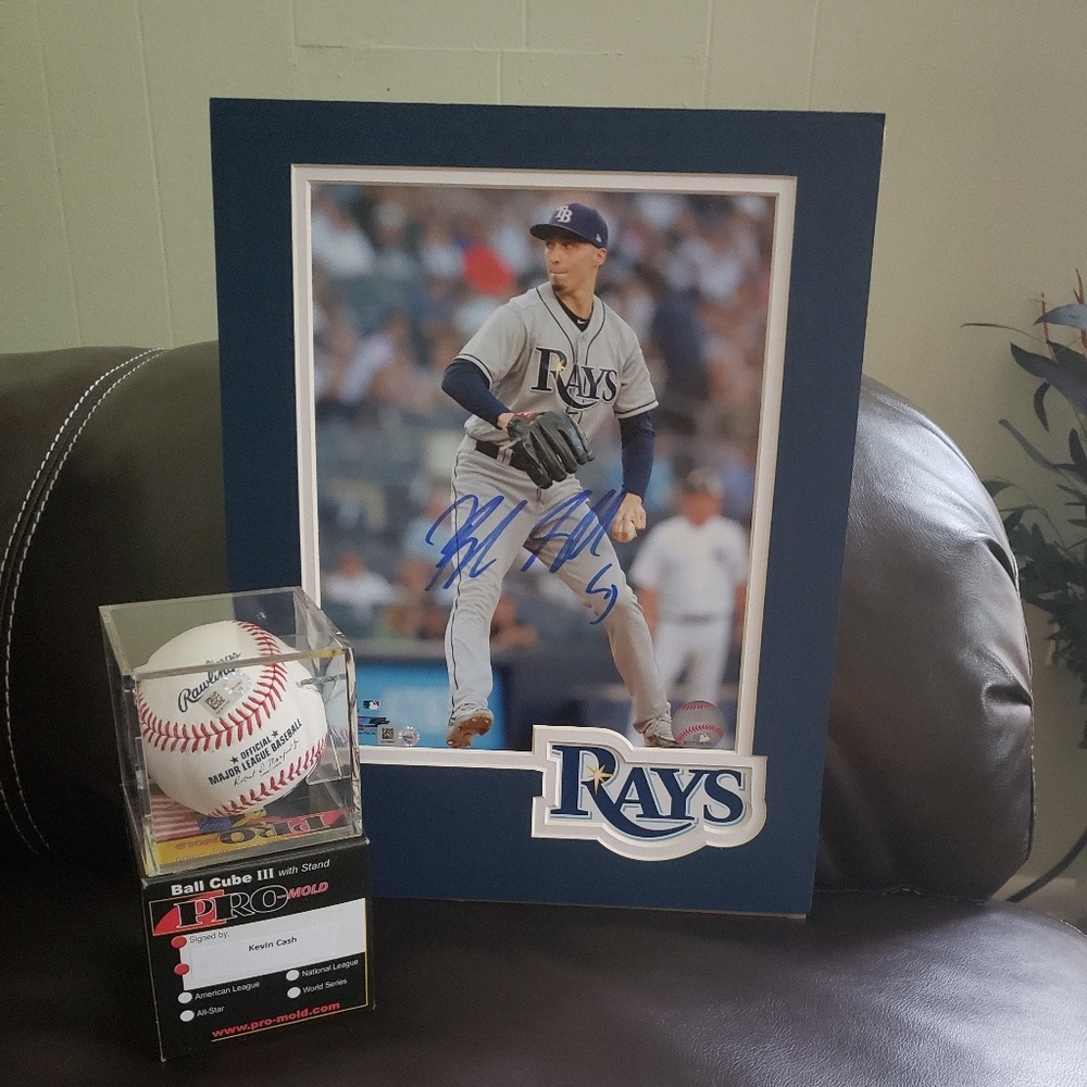 Tampa bay Ray's poster and baseball